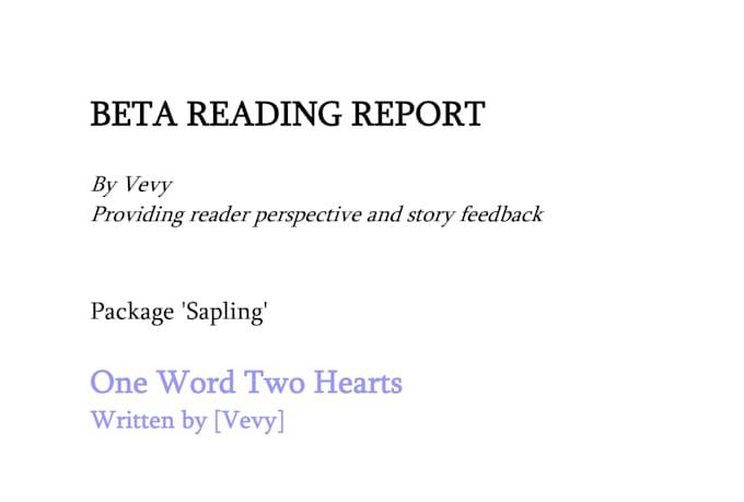 beta read your fiction and provide honest feedback